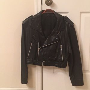 Bikers black leather jacket